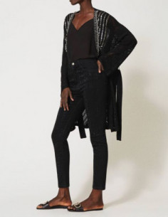 Jeans skinny con cristalli...