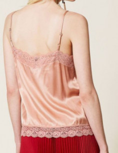 Top in raso con pizzo -... 2