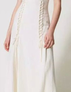 Abito lungo in misto lino -...