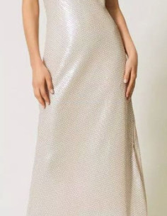 Abito lungo con ricamo -...